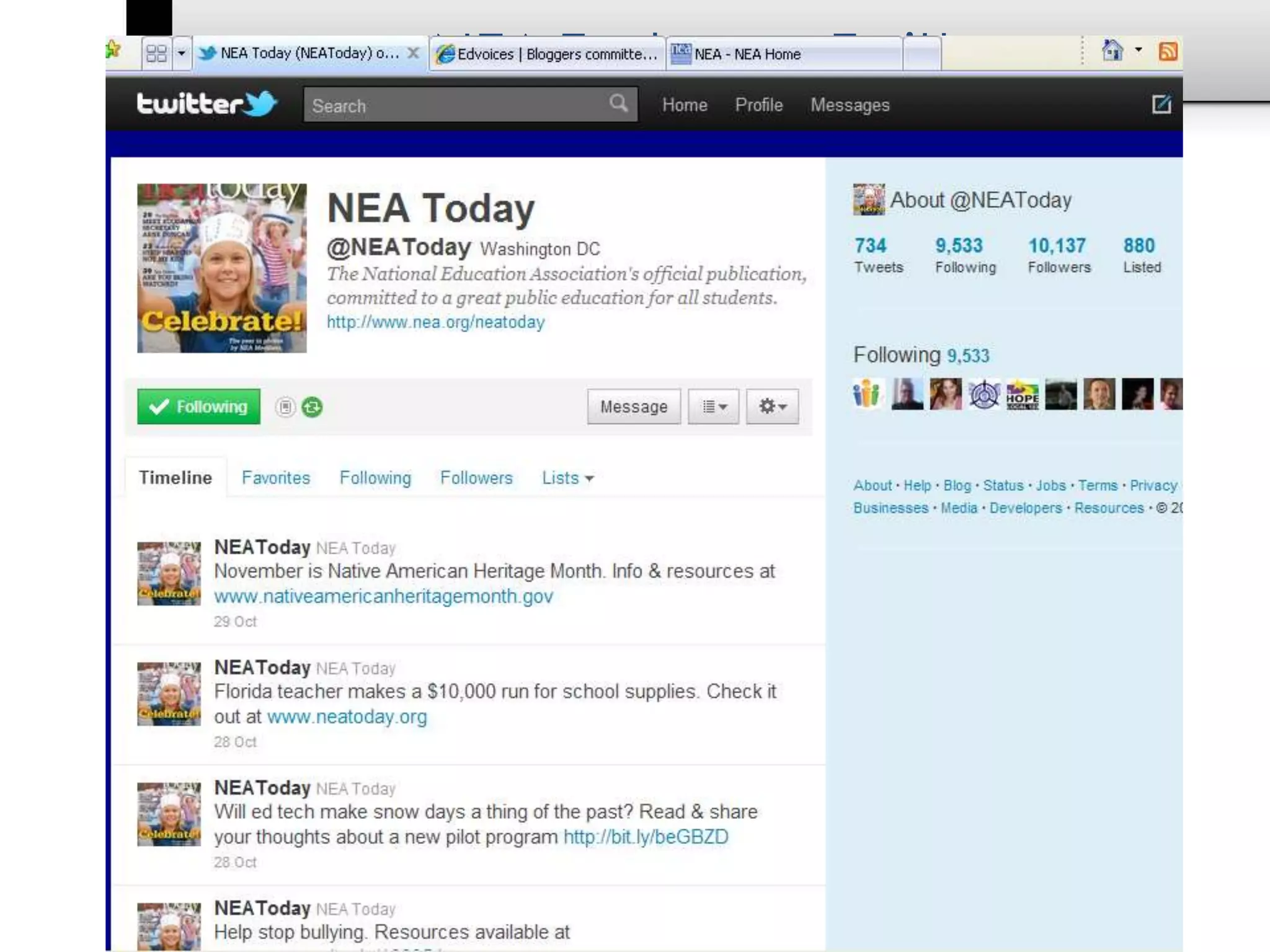 NEA Today on Twitter
 