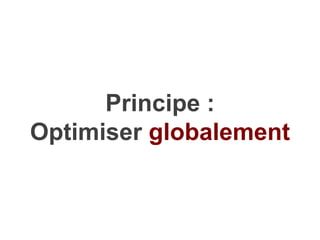 Principe :
Optimiser globalement
 