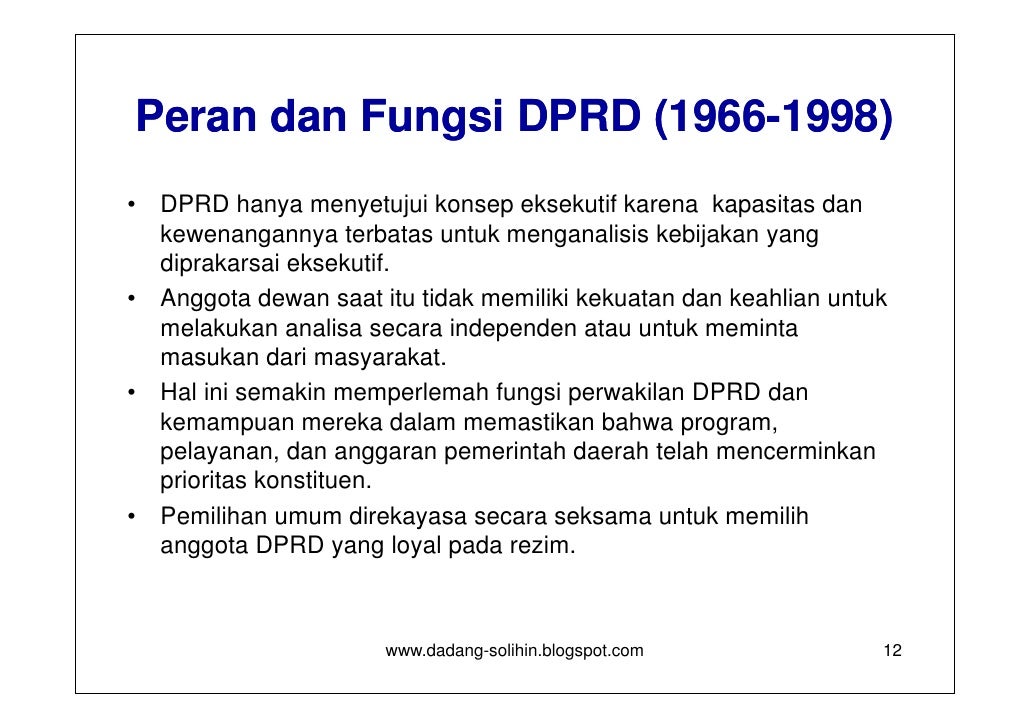 Fungsi DPRD dalam Pengawasan Sesuai Kepmendagri 13/201