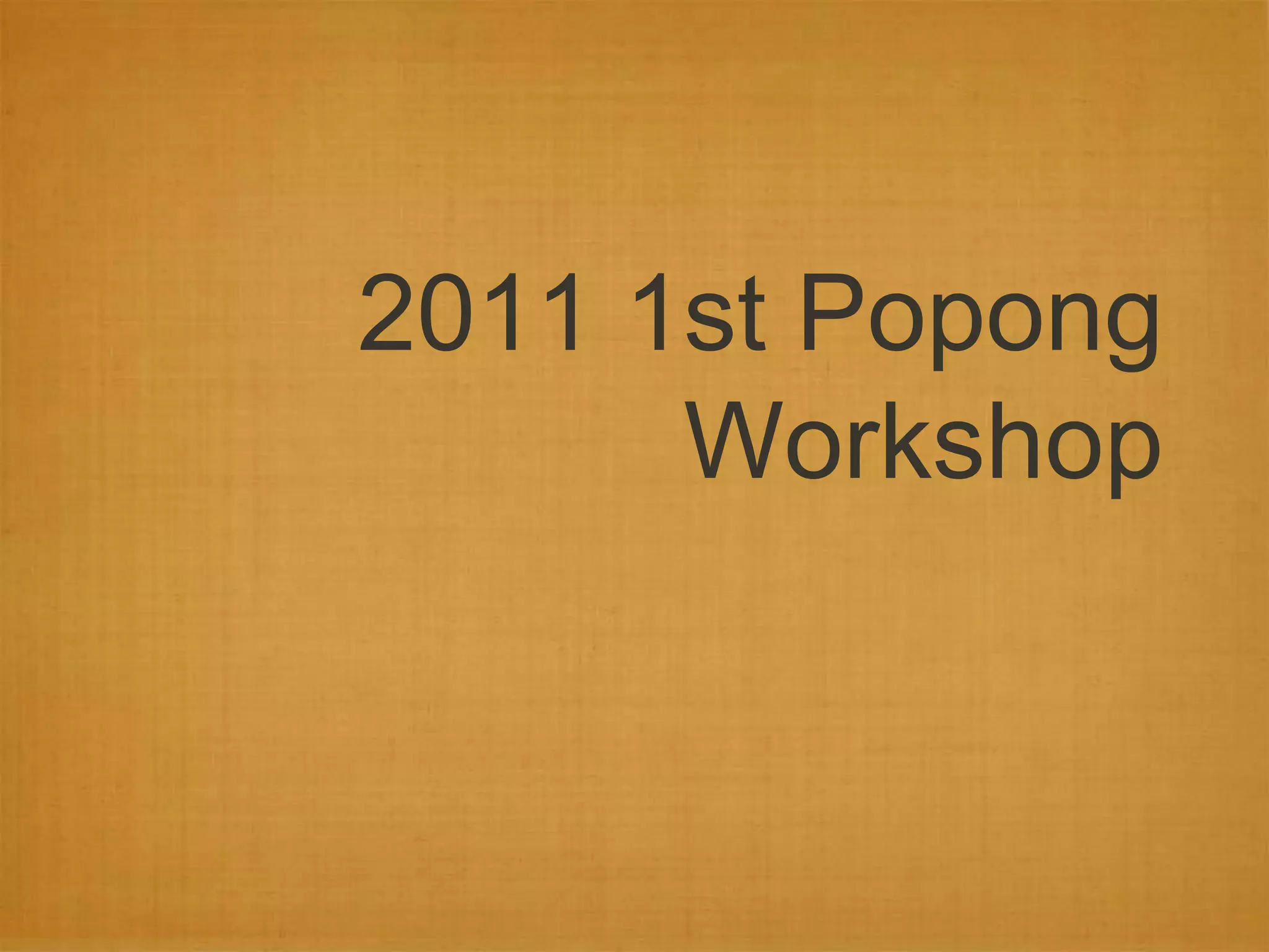 2011 1st Popong
Workshop