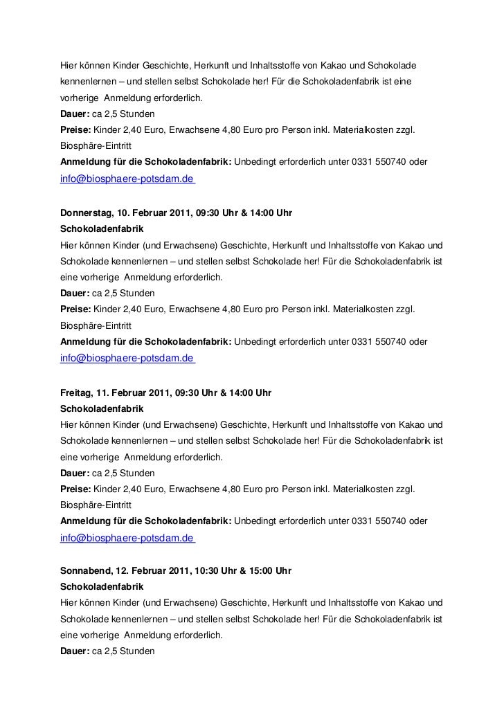 Biosphaere Programm Februar Pdf