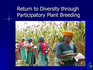 Participatory Plant Breeding, Biodiversity, Genetic Resources, Gender and Climate Changes