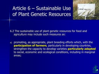 Participatory Plant Breeding, Biodiversity, Genetic Resources, Gender and Climate Changes