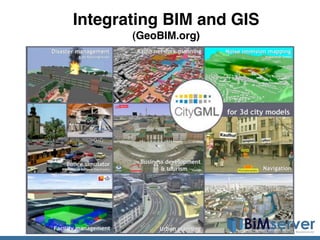 Integrating BIM and GIS
       (GeoBIM.org)
 