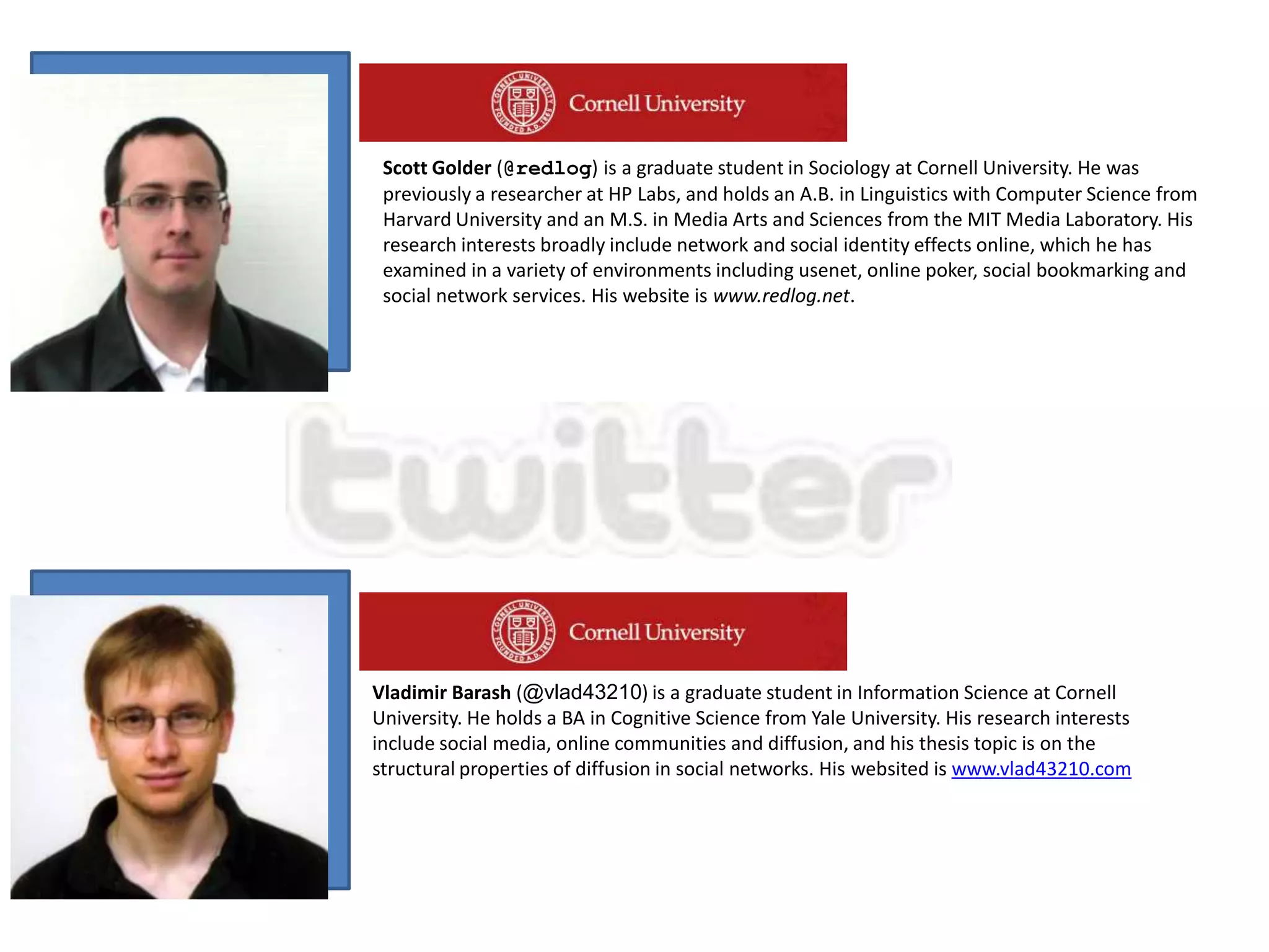 Social NetworksHistory: from the dawn of time!Theory and method: 1934 ->Jacob L. Morenohttp://en.wikipedia.org/wiki/Jacob_L._Moreno