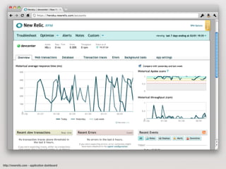 http://newrelic.com - application dashboard
 