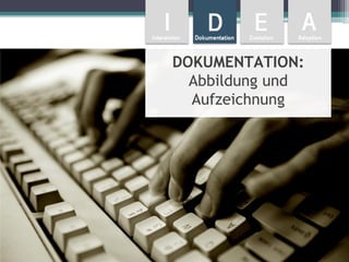 DOKUMENTATION:
  Abbildung und
  Aufzeichnung
 