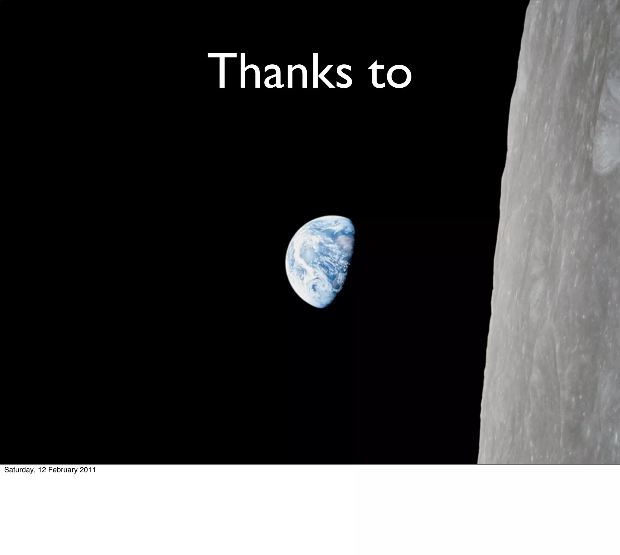 Thanks to




Saturday, 12 February 2011
 