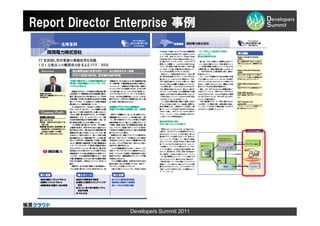 Report Director Enterprise 事例




                 Developers Summit 2011
 