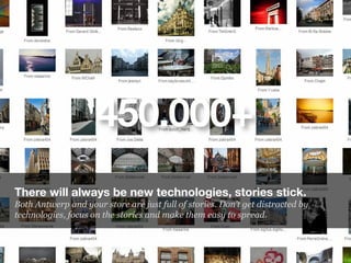 450.000+
There will always be new technologies, stories stick.
Both Antwerp and your store are just full of stories. Don’t...