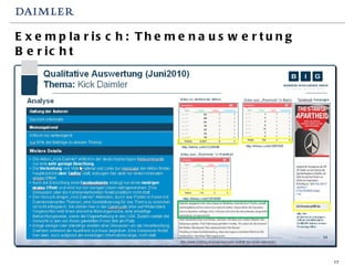 Exemplarisch: Themenauswertung Bericht 