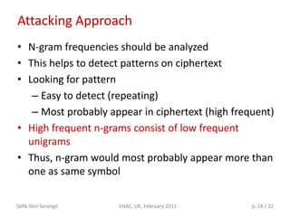Turkey Cipher Attacking Turkish Texts Encrypted by Homophonic Cipher | PDF