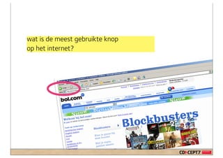 wat is de meest gebruikte knop
op het internet?
 