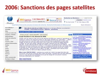2006: Sanctions des pages satellites
 