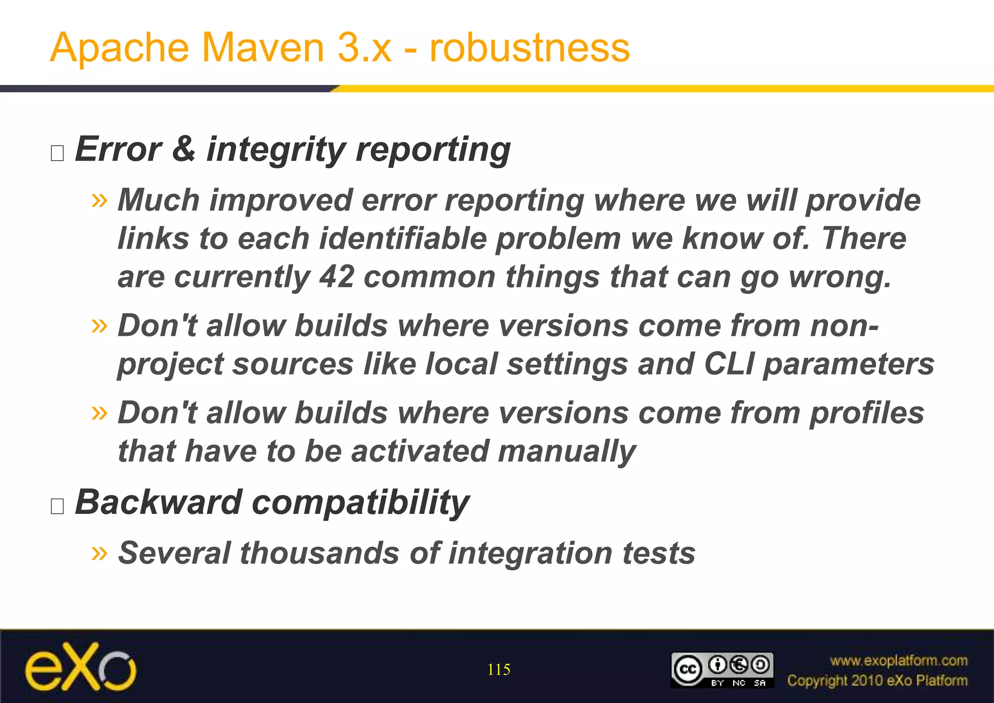 SCM configurationSCM binaries have to be in the PATHSCM credentials have to already be stored or you have to pass them in command line with :–Dusername=XXX –Dpassword=XXX<scm> <connection>scm:svn:http://svn.acme.com/myproject/trunk</connection> <developerConnection>scm:svn:https://svn.acme.com/myproject/trunk</developerConnection> <url>http://fisheye.acme.com/browse/myproject/trunk</url></scm>