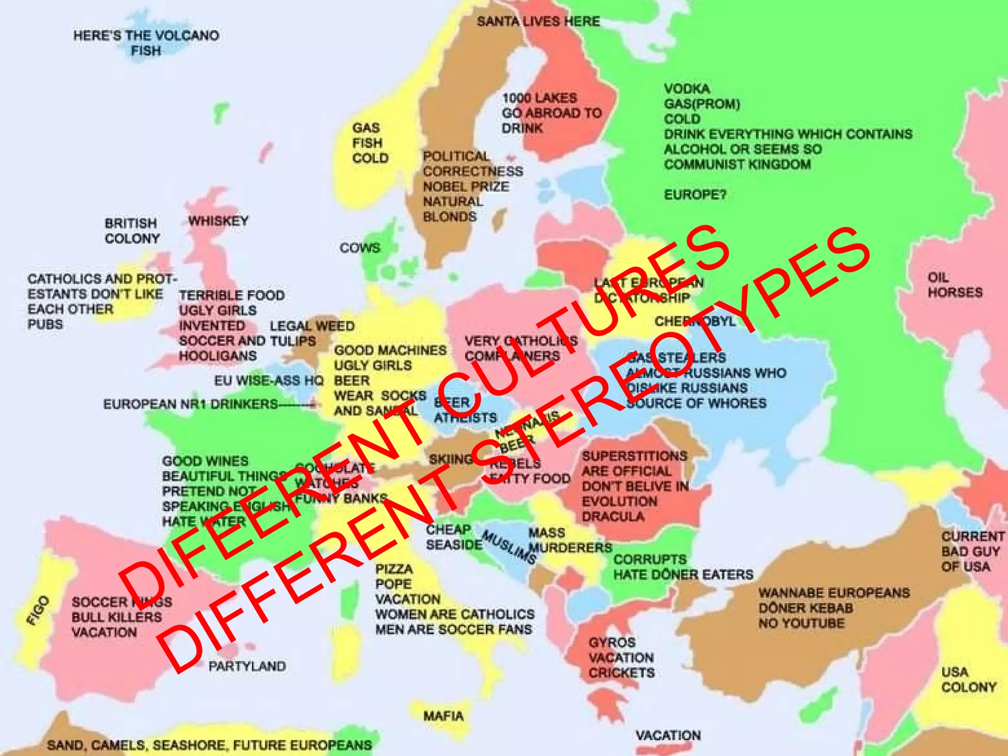 DIFEERENT CULTURES DIFFERENT STEREOTYPES 