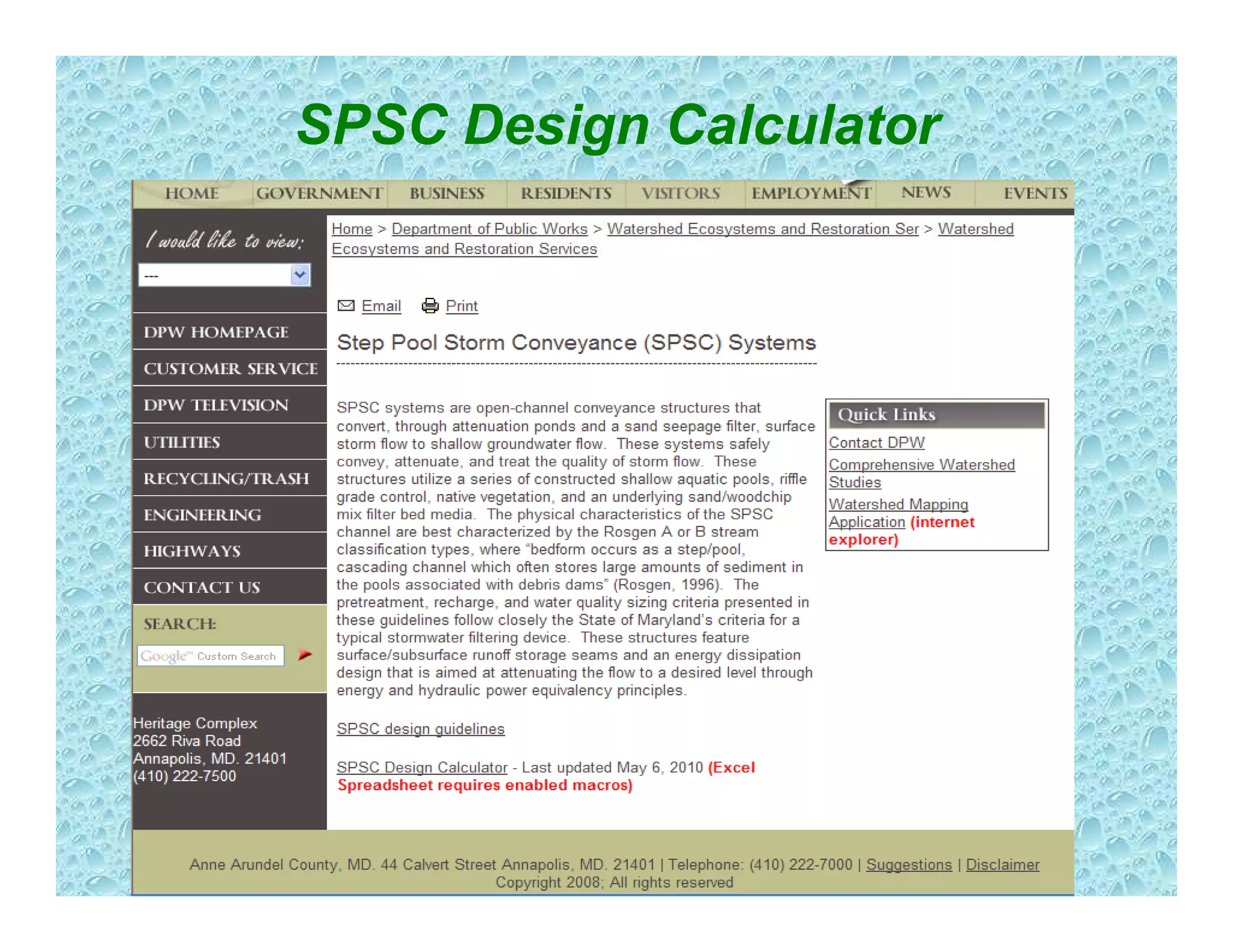 SPSC Design Calculator
 