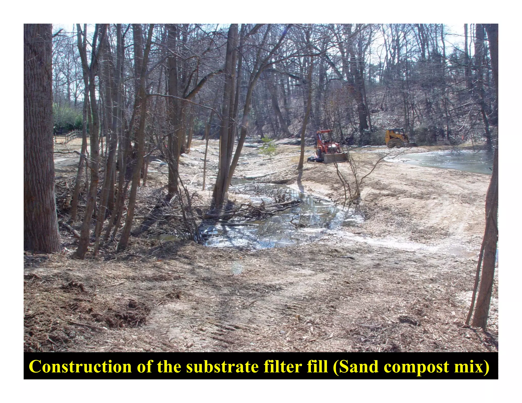 SeepageSeepage BermsBermsConstruction of the substrate filter fill (Sand compost mix)
 