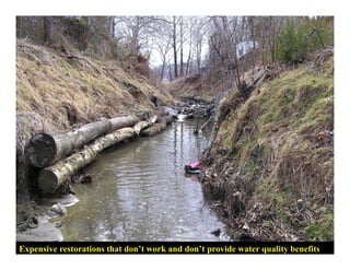 Expensive restorations that don’t work and don’t provide water quality benefits
 