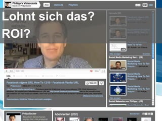 Seit Jan. 2009 auf Youtube.100 Videos.Wöchentlich 1 neues.2h pro Video inkl. Posting.
