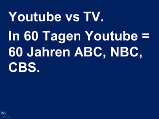 Youtube vs TV.In 60 Tagen Youtube = 60 Jahren ABC, NBC, CBS.