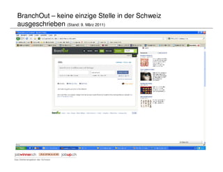 BranchOut – keine einzige Stelle in der Schweiz
ausgeschrieben (Stand: 9. März 2011)
 