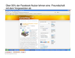 Über 50% der Facebook Nutzer lehnen eine Freundschaft
mit dem Vorgesetzten ab
 