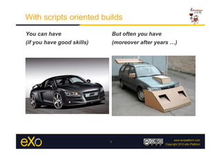 With scripts oriented builds
You can have                    But often you have
(if you have good skills)       (moreover after years …)




                            7
 