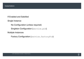 Dependency Injection Loose Coupling “ Don't call us, we'll call you” Easier Testing Inject different implementations Popular in Spring Framework 
