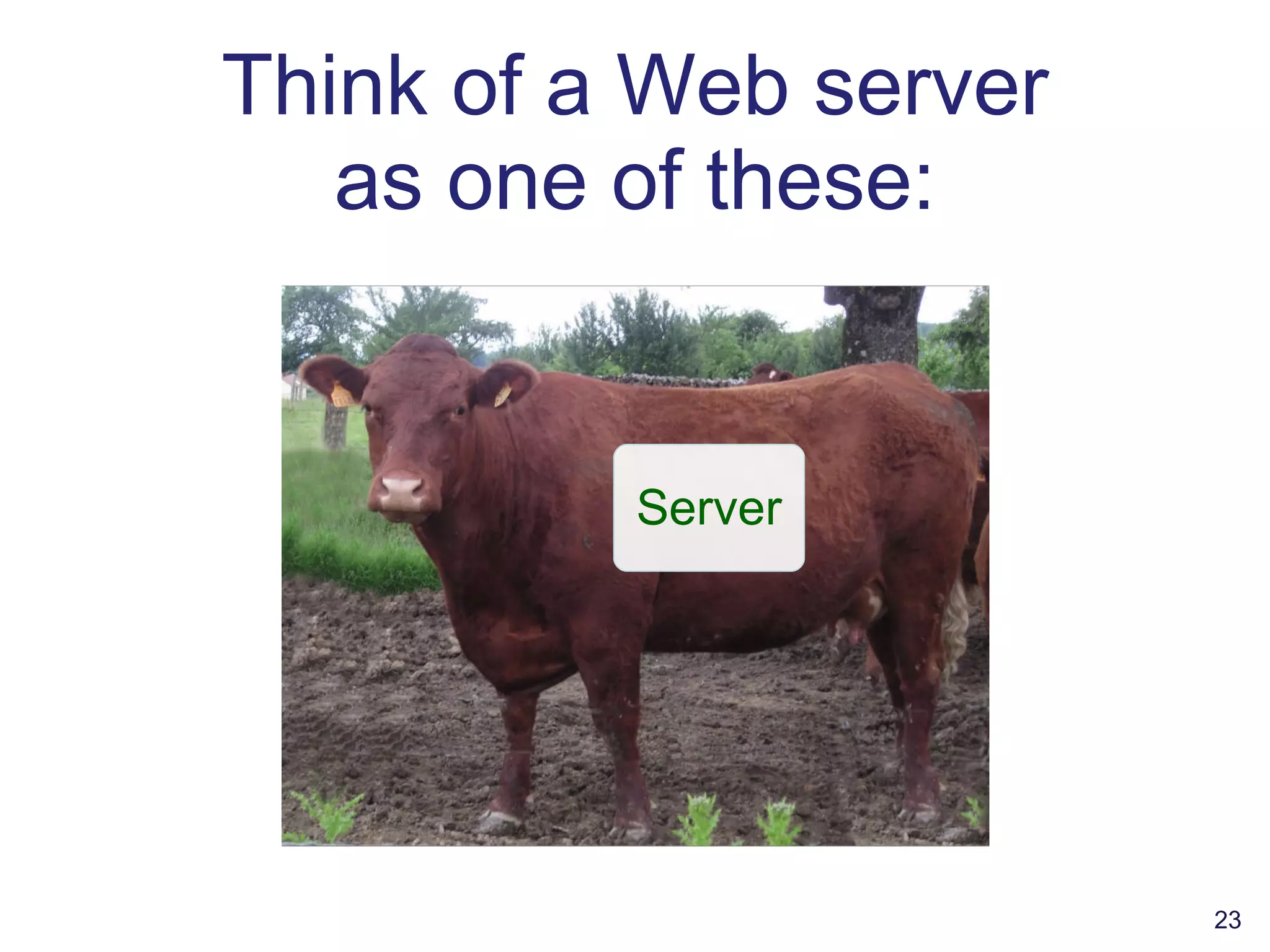 Think of a Web server as one of these: Server 