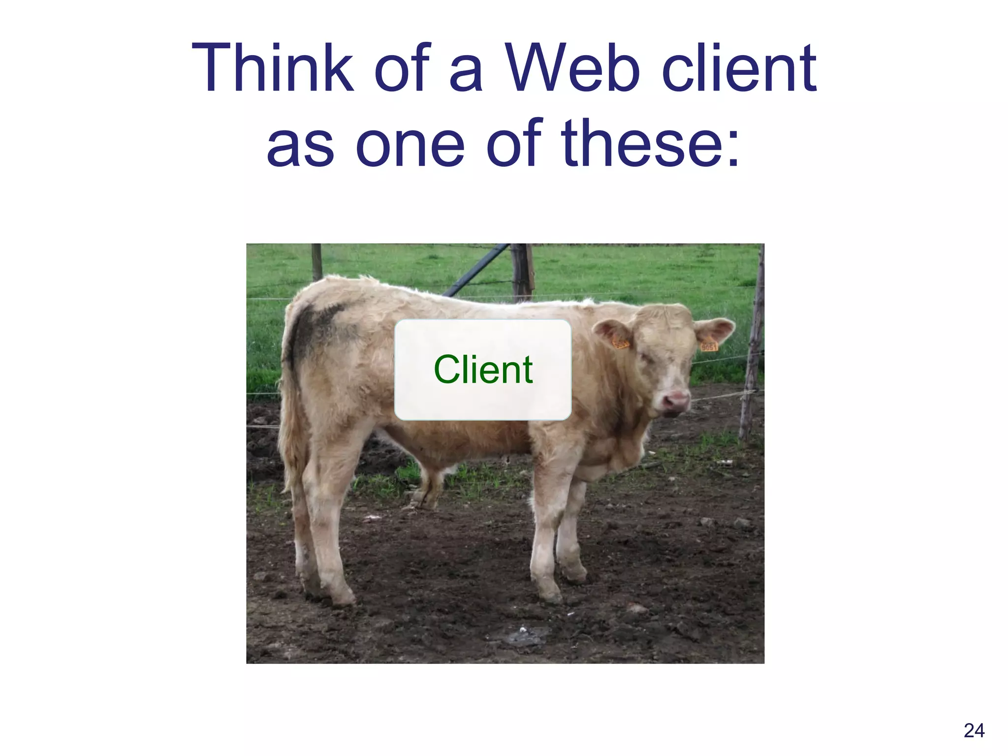 Think of a Web client as one of these: Client 