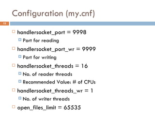 HandlerSocket - A NoSQL plugin for MySQL | PPT | Databases | Computer ...
