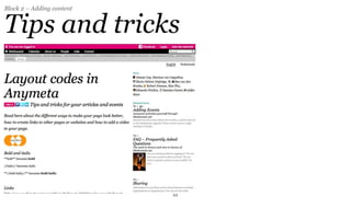 Block 2 – Adding content


Tips and tricks




                           44
 