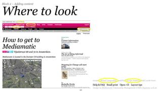 Block 2 – Adding content


Where to look




                           52
 