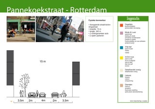Pannekoekstraat - Rotterdam
                                     Fysieke kenmerken
                                                                      legenda
                                     • doorgaande straat/verbin-   Dagelijks
                                                                   levensmiddelen
                                     dingsstraat
                                                                   persoonlijke verzorging
                                     • breedte: 15 m
                                     • lengte: 340 m
                                                                   Mode & Luxe
                                     • 2 richtingsverkeer auto     warenhuis
                                     • 2 zijden parkeren           kleding & mode
                                                                   schoenen & lederwaren
                                                                   juwelier & optiek
                                                                   huishoudelijke en luxe artikelen
                                                                   antiek & kunst

                                                                   Vrije tijd
                                                                   sport & spel
                                                                   hobby
                                                                   media


                                                                   In/Om huis
                                                                   plant & dier
                                                                   bruin & witgoed
                  15 m                                             auto & fiets
                                                                   doe het zelf
                                                                   wonen

                                                                   Detailhandel overig
                                                                   detailhandel overig

                                                                   Leisure
                                                                   horeca
                                                                   cultuur
                                                                   ontspanning

                                                                   Diensten
                                                                   verhuur
                                                                   ambacht
                                                                   financiele instelling
                                                                   particuliere dienstverlening




 48   3.5m   2m    4m    2m   3.5m                                         bron branchering: Locatus
 
