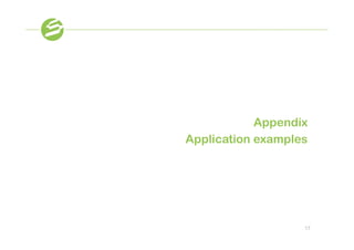 Appendix
Application examples




                   17
 