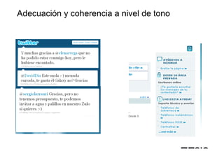 Adecuación y coherencia a nivel de tono
 