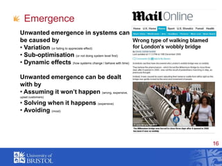 EmergenceUnwanted emergence in systems can be caused by Variation (or failing to appreciate effect)