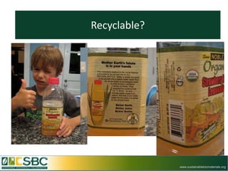 Recyclable?




              www.sustainablebiomaterials.org
 