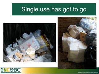 Single use has got to go




                    www.sustainablebiomaterials.org
 