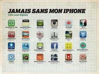 JAMAIS SANS MON IPHONE
L’ère post-digitale
 