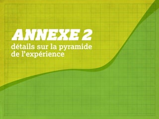 ANNEXE 2
détails sur la pyramide
de l’expérience
 
