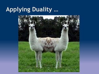 Applying Duality …
 