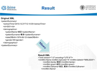 WorkCan MML conceptsberepresentedwitharchetypes?Can wegeneratecorrect MML XML fromthe MML archetypes?Can wemap MML tootherstandards?37