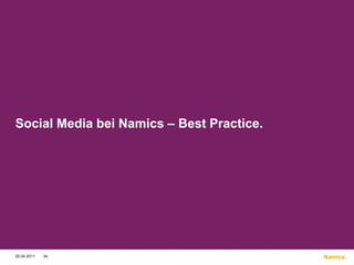 Social Media bei Namics – Best Practice.4/20/1134