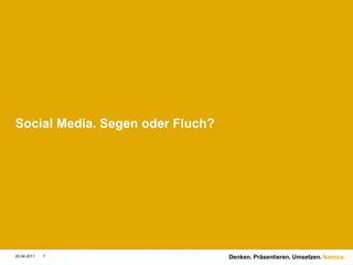 Social Media. Segen oder Fluch?4/20/117Denken. Präsentieren. Umsetzen.