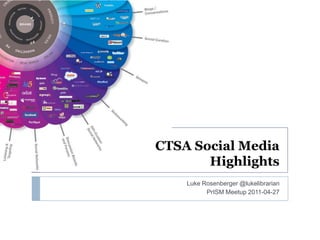 CTSA Social MediaHighlights Luke Rosenberger @lukelibrarian PrISMMeetup 2011-04-27 