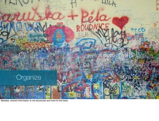 Organize


Besides, shared information is not structured and hard to ﬁnd back.
 