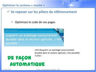 Pourquoi le SEO s’intéresse à MashupXFeed™ Augmenter la visibilité et les performances03/05/11Activis - reproduction interdite - XNC6Le taux de conversions moyen varie de 1 à 5 %