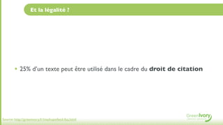 Et la légalité ?




        • 25% d’un texte peut être utilisé dans le cadre du droit de citation




Source: http://greenivory.fr/mashupxfeed-faq.html
 
